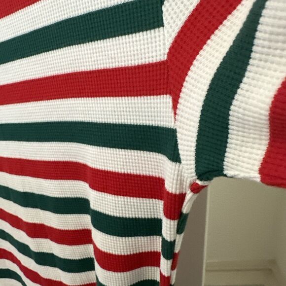 Old Navy Union Suit Red Ivory Green Stripe One Piece Size Small Pajamas - Picture 9 of 11